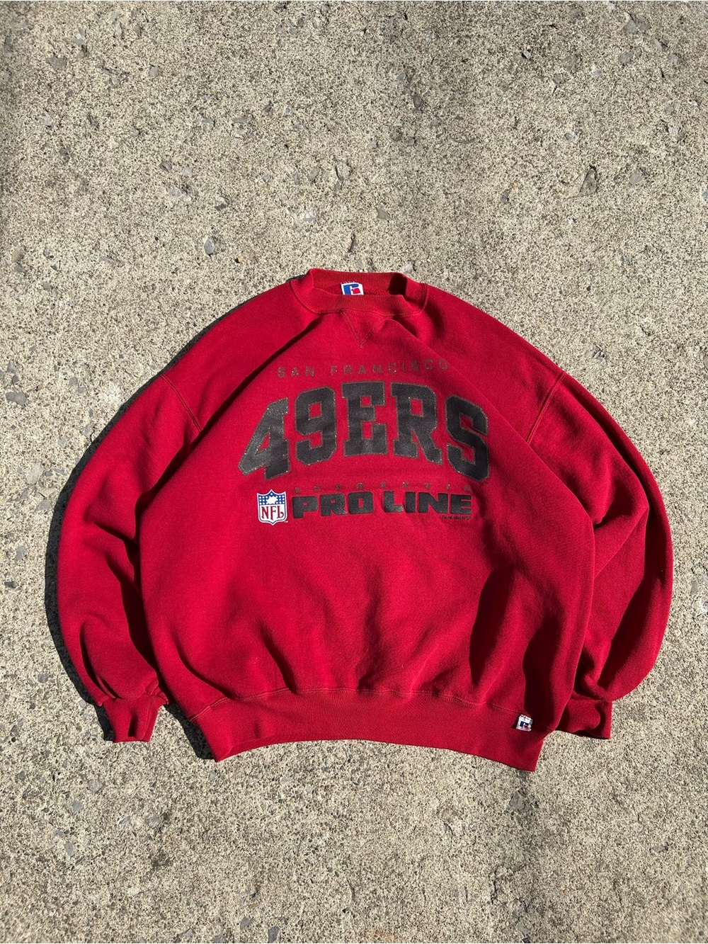 Vintage Russell Athletic Red San Francisco 49ers Pro Line Crewneck Sweatshirt